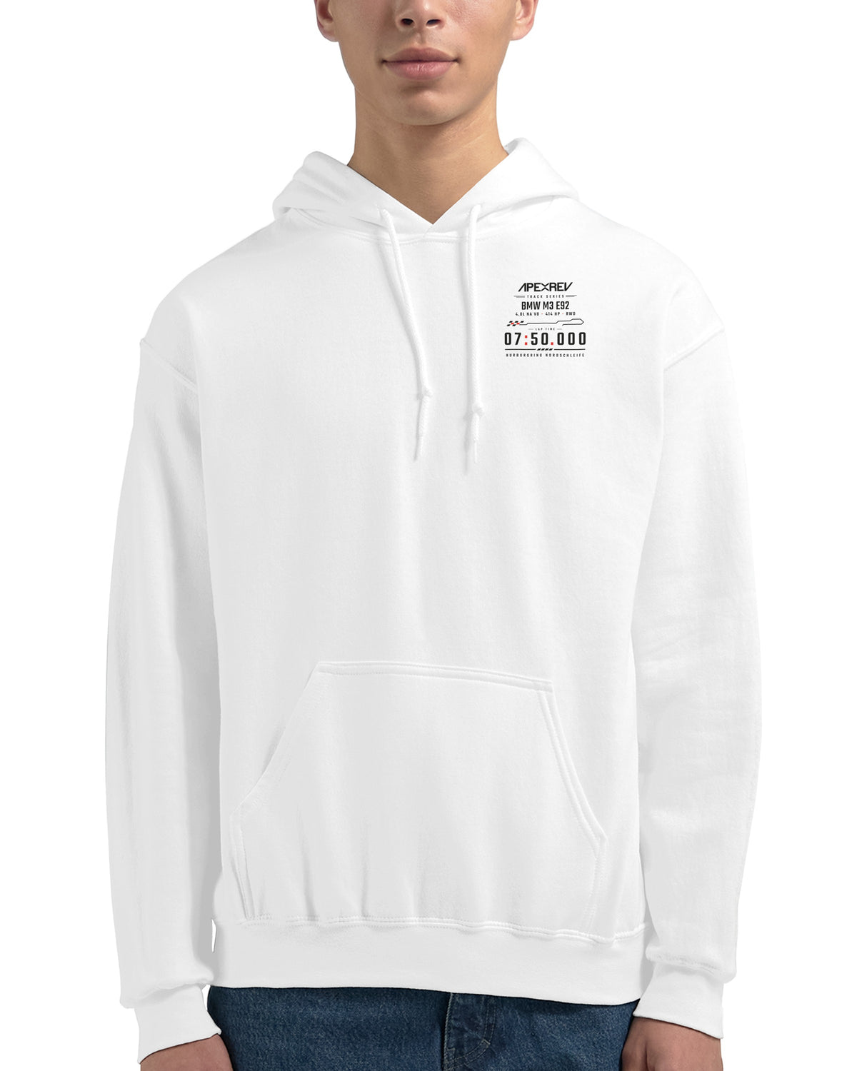Custom Track Hoodie — White model front